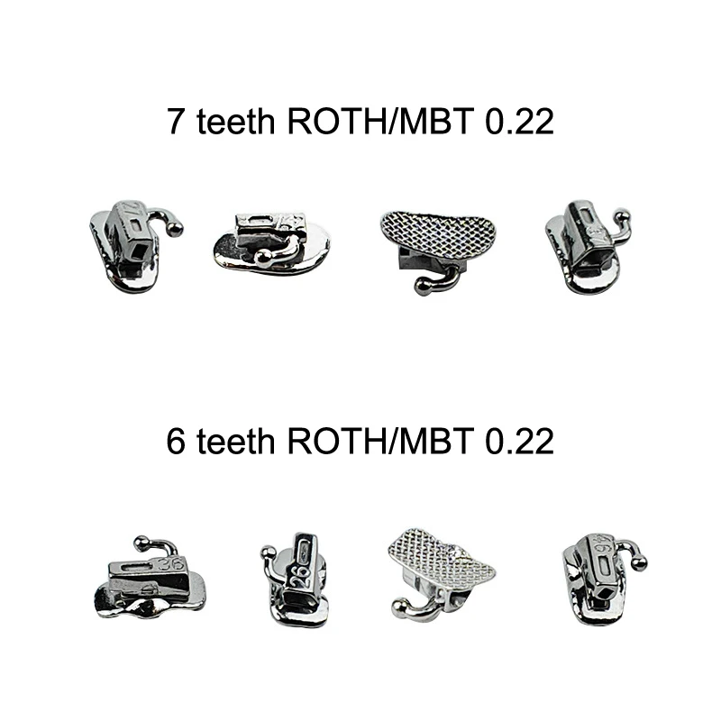 4pcs Dental Orthodontic Bondable Buccal Tube For 1st 2nd Molar Mesh Base Non-Convertible Single Tube Roth Mbt