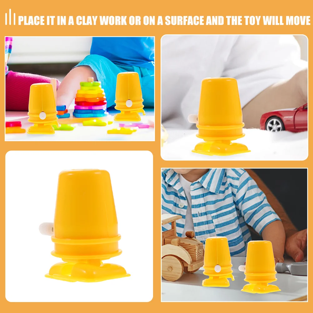 8 Pcs Clockwork Walking Movement Paper Cups Replaceable Mechanism Compact DIY Material Clockwise Plastic Toddler Toy