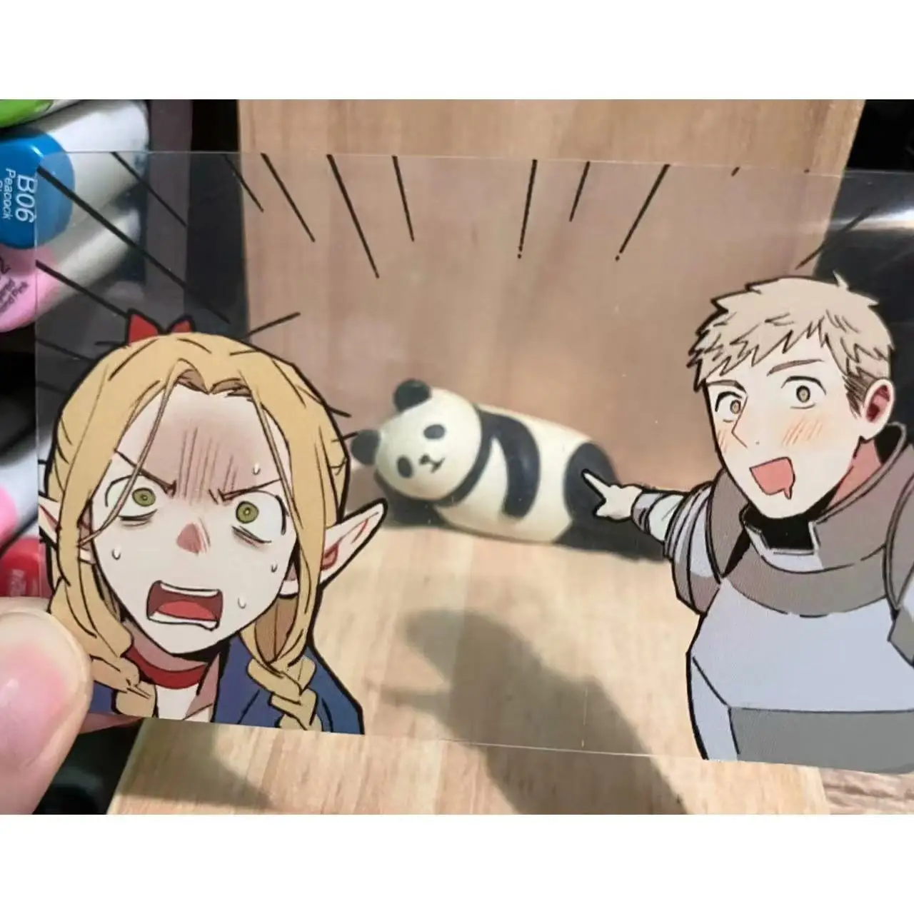 Dungeon Meshi Acrylic Card Delicious in Dungeon Transparent Cards Laius Marsilla Group Photo Card Collection Shooting Prop Gift