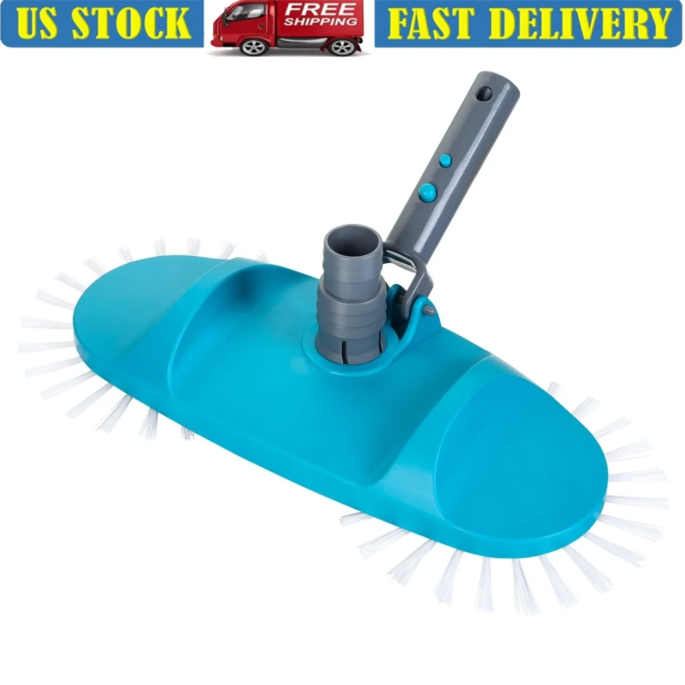 

Teal Gray Pool Vacuum with Rotative Brushes Quick Release Hose Adaptor Above Ground In Ground Pools Easy Clean 2.51 lbs