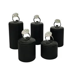 High Quality Black Brushed Leather White Brushed Leather Coffee Color Jewelry Display Stand Ring Earrings Pendant Display Props