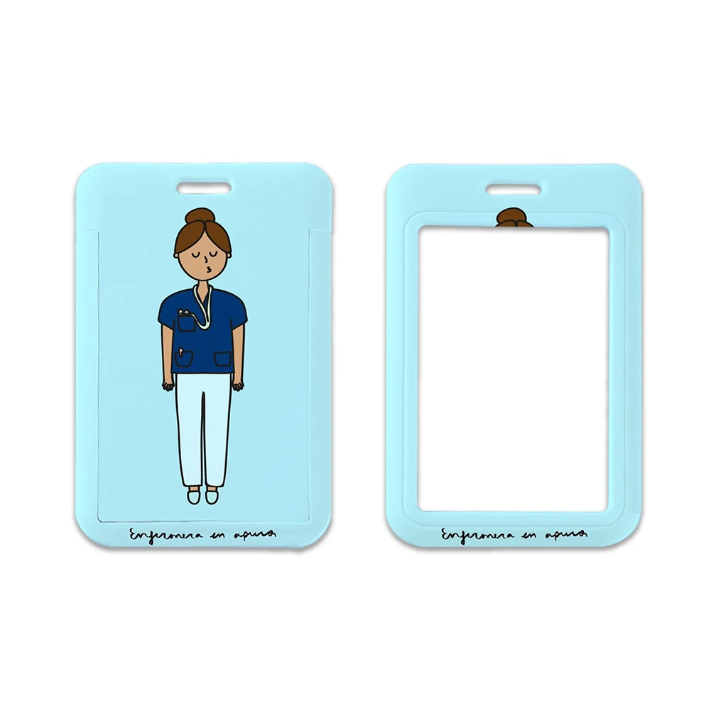 W Medical Workers Identity Badge Card Doctor Nurse Work Card Holder ID Card Cover Pass Mobile Phone Charm Badge Holder Keyring