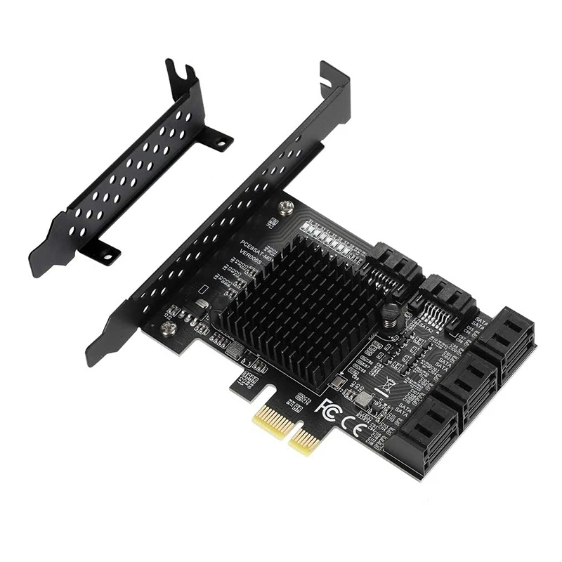 Carte SATA 3 PCI Express 6 000, 8 ports, contrôleur PCI-E SATA 1X vers SATA 3.0, adaptateur 6 Go pour disque dur SSD