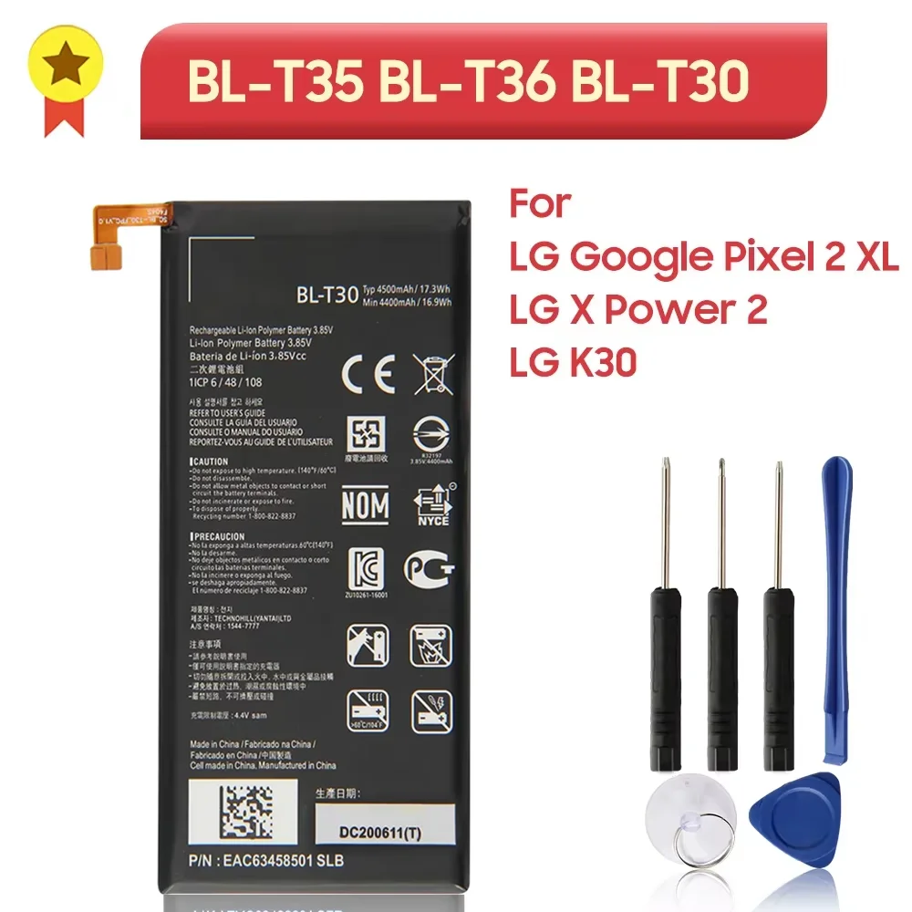 

BL-T35 BL-T36 BL-T30 Сменный аккумулятор для LG Google Pixel 2 XL 3 Walleye K30 X410TK X410 Phoenix Plus X Power2 M320F