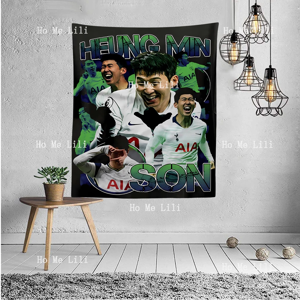 Son Heung-Min 90s Retro Graphic Sonaldo Inspired Rap Tapestry Wall Hanging For Bedroom Livingroom Modern Design