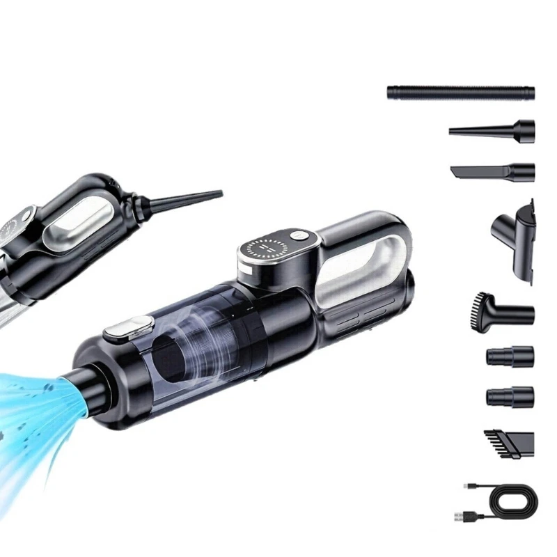 Rechargeable Cordless Car Vacuum with 9 Tools 65000RPM Brushless Motor for Auto