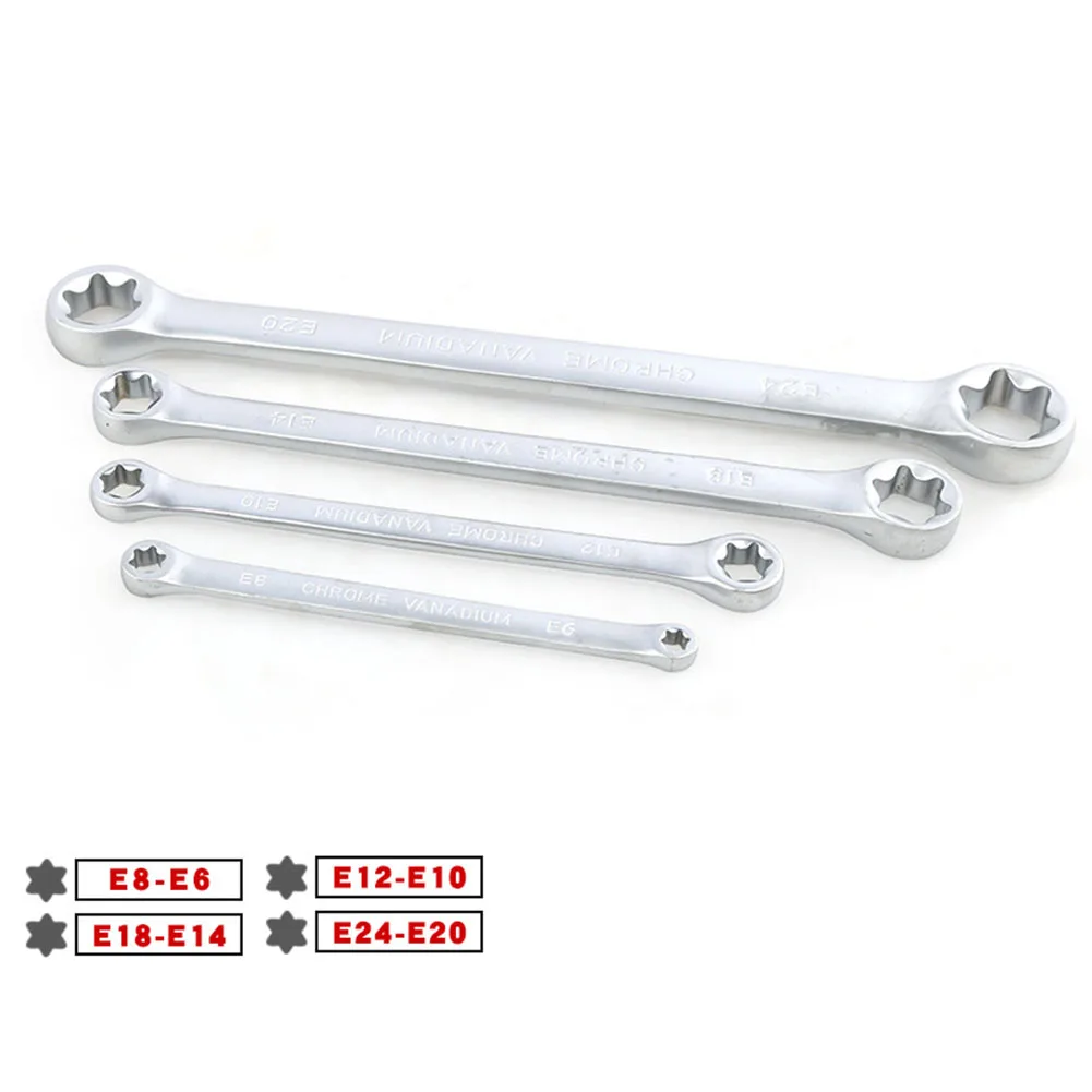 

4Pcs Star Double Torx Wrench Spanner Spanner E-type Hexagon Head For Nuts Removal Home Appliance Car Repairing Manual Tools