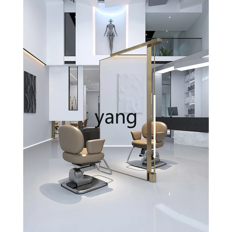 LH barber shop hair salon special hair cutting mirror simple double-sided floor mirror