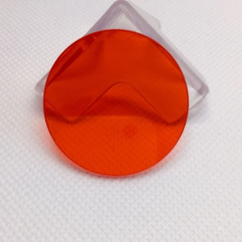 1PCS 7.9-100mm CB580 Orange-Red Optical Glass Transmission Filter 580nm Cut-off
