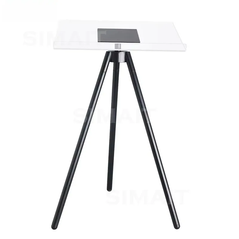 Floor Acrylic Book Display Stand Tripod, Flip Reading Holder for Big Book Magazine Photo Album, Bookstore Exhibition Rack