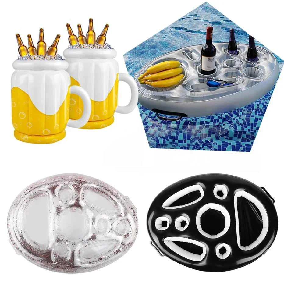 

Pool Floating Drink Holder Summer Swimming Party Bucket Cup Rack Inflatable Float Drinks Beers Tray for Beach Parties