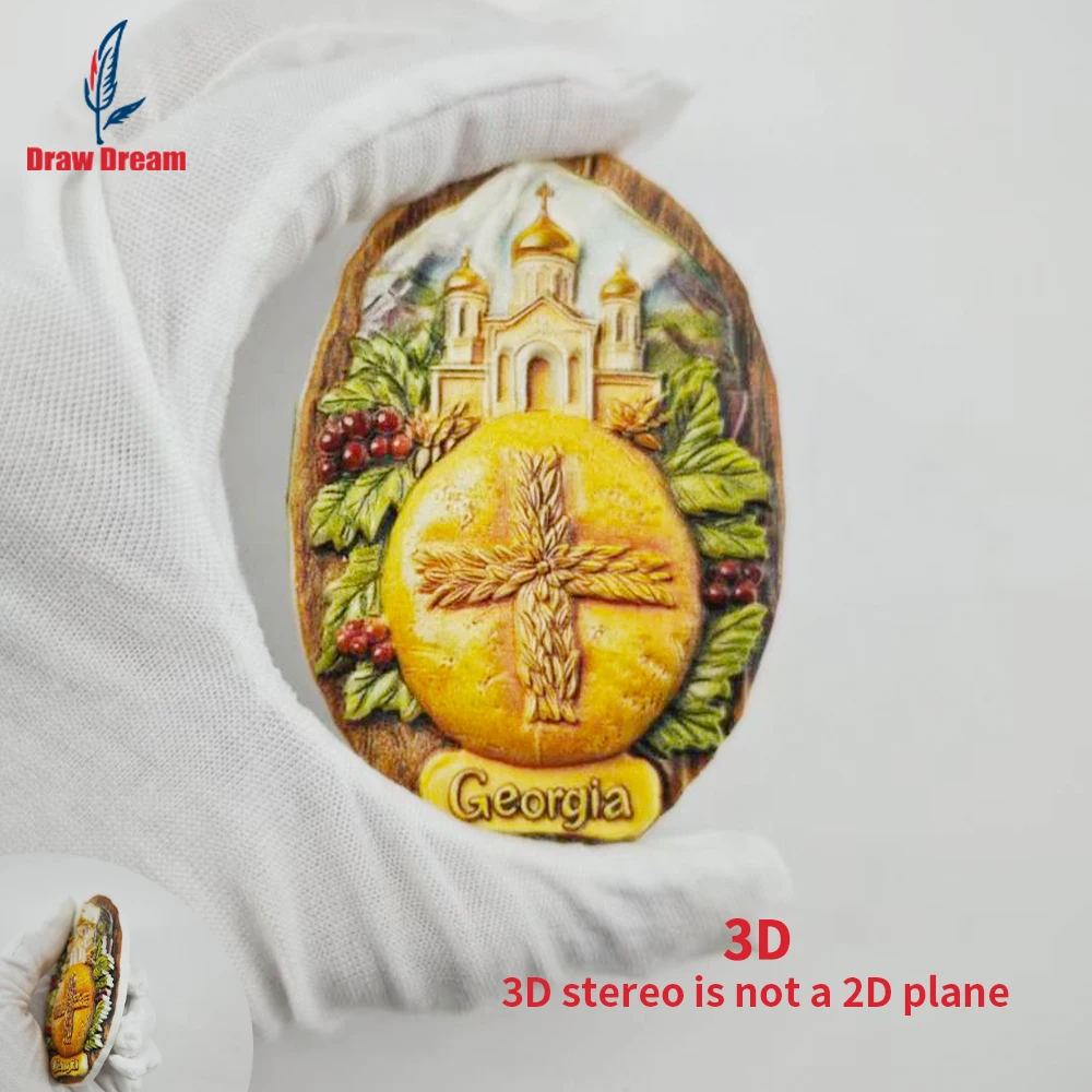 1 Stück Georgia Kreativer 3D-geprägter Kühlschrankmagnet, Weltreise-Souvenir-Kollektion, geeignet für Heim- und Bürodekoration, personalisierter exklusiver Reise-Souvenir-Magnet, Kühlschrankmagnet,