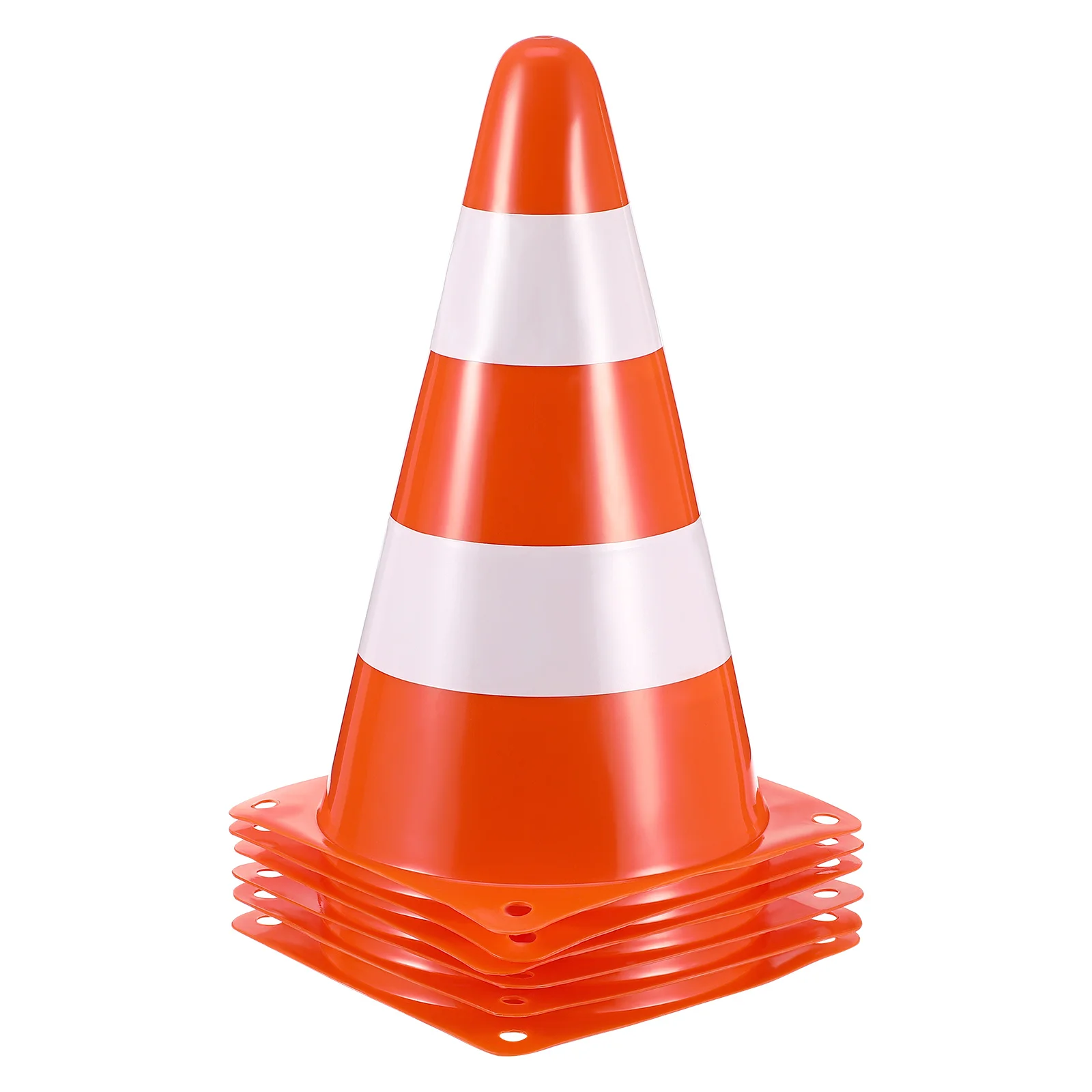 6pcs Traffic Cones Plastic Warning Cone Training Road Safety Parking Barrier Portable Reflective Warning Cones for Soccer