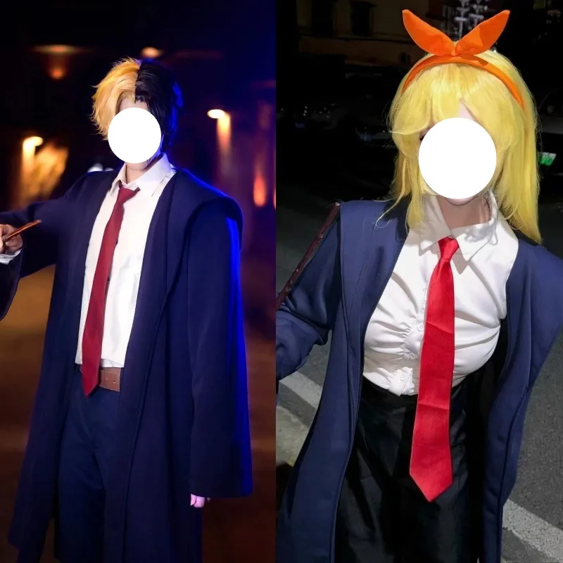 

Anime Mash Burnedead Cosplay Costume Magician Black Robe White Shirt Full Set Lemon Irvine Role Play Outfit for Women Men