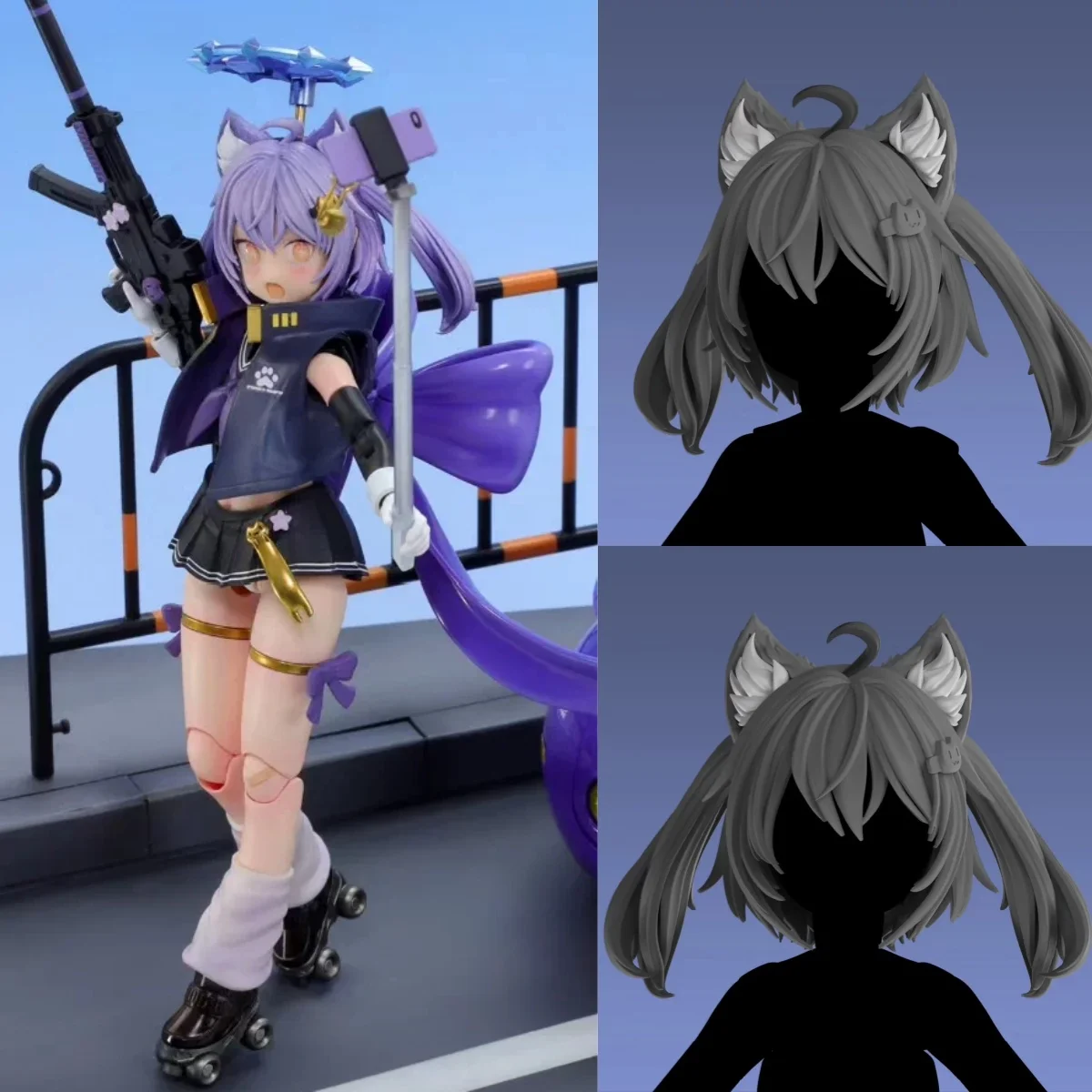 

【No Figure】1/12 Scale Female Soldier Kotobukiya Hairstyle Cat Conversion Parts Accessories For 6in Kotobukiya Action Figure Mo