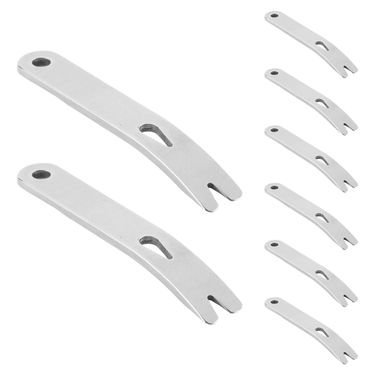 8 Pieces Mini Pry Bar Stainless Steel Flat Bar Multifunction Small Pry Bar Mini Crowbar Survival Opener Tool Set