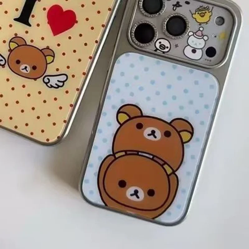 الكورية Ins منقطة أنا أحب R-Rilakkuma ثلاثية الأبعاد جراب هاتف آيفون 17 16 15 14 13 12 11 برو ماكس 17Air زائد الحلو Y2K فتاة غطاء