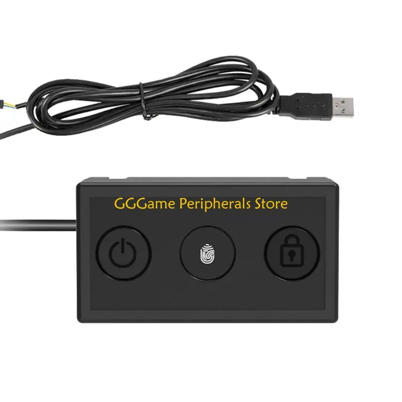 

U55B Desktop Fingerprint Power Switches Lock Screen Button USB Power Supply Control for Home Office Desktop Internet