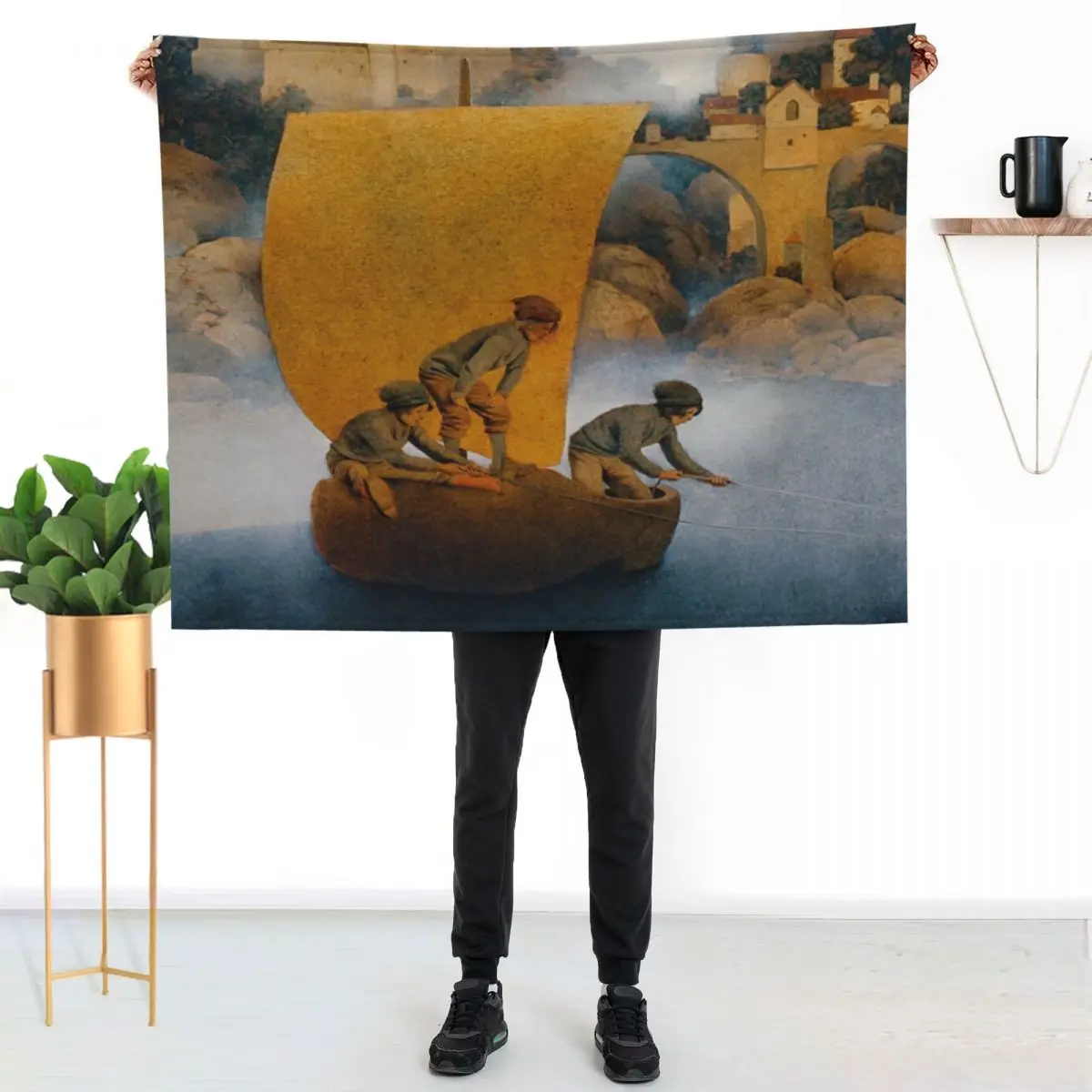 Wynken, Blynken, and Nod by Maxfield Parrish - Fairy tales Throw Blanket Decoratives Fashion Sofas Baby Bed Summer Blankets