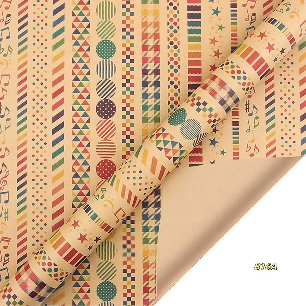 6 Pcs Wrapping Paper Sheets,Birthday Wrapping Paper Set Festival Gift Wrap Papers,Ribbon Present Gift Wrapping Paper