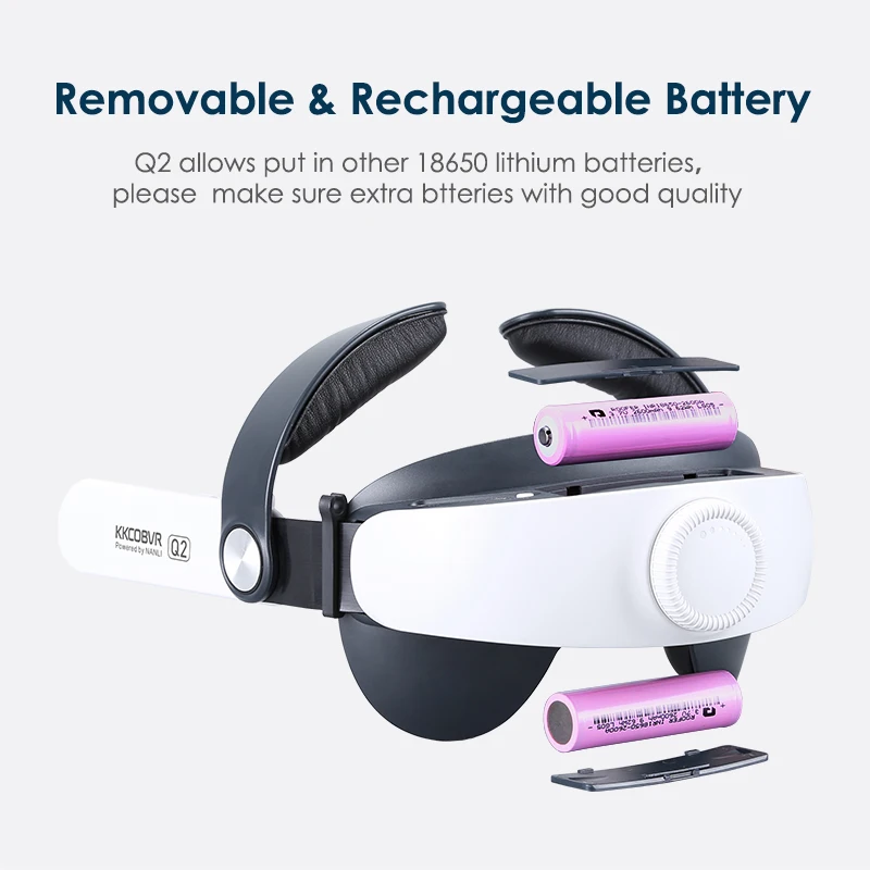 KKCOBVR Q2 Strap with 6800mAh Battery  K2 Cooling Fan Breathable Facial Interface Faceplate for Oculus Quest 2 Relieve Fogging