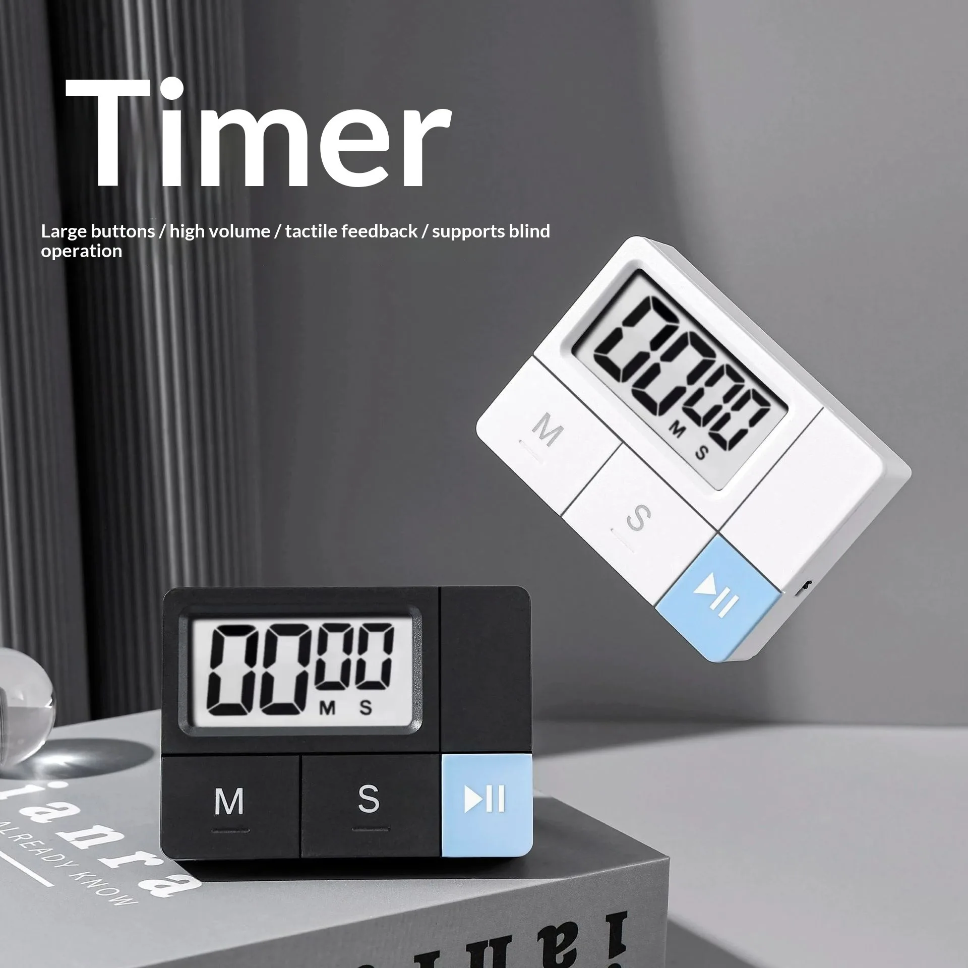Electronic Timer, kitchen Cooking Timer Tool, Time Reminder, Visual Timer, Student Self-Study