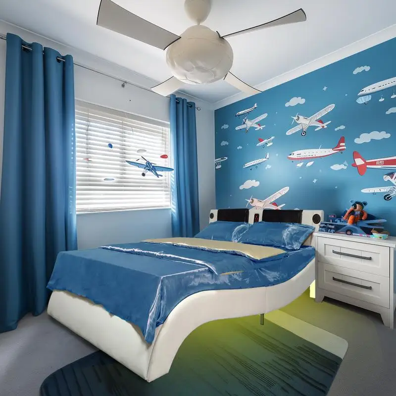 King Size Faux Leather Platform Bed Frame with LED Lighting, Bluetooth Music Control, Backrest Vibration Massage, Curved