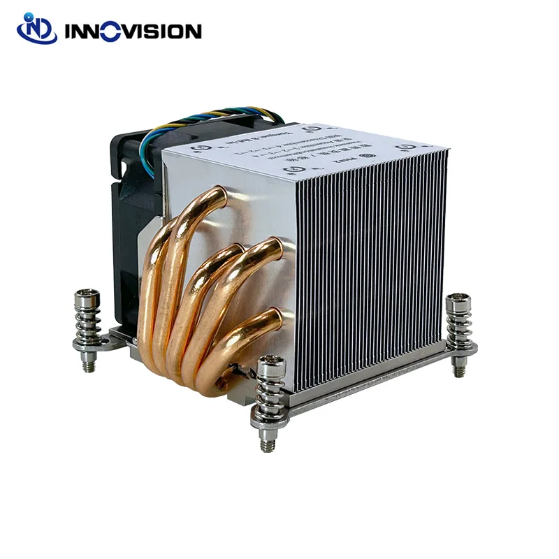 High performance 2U CPU Cooler Fan LGA2011/2066 Square Server Heatsink With 5 Heating Pipe For Intel Xeon & X-series