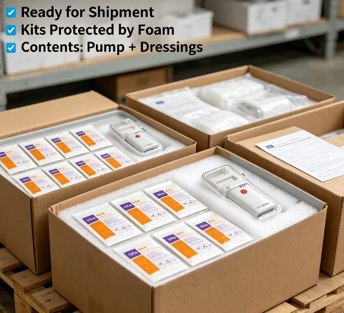 Factory Wholesale Portable NPWT Pump Negative Pressure Wound Therapy System Vac Device with Dressing Kit Medical Dressing