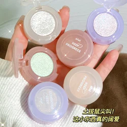 Bulb's Plans Monochrome Eyeshadow Pearlescent Glitter Soft Neutral Makeup Shimmery Eye Shadow Long-Wearing Shiny Beauty Cosmetic
