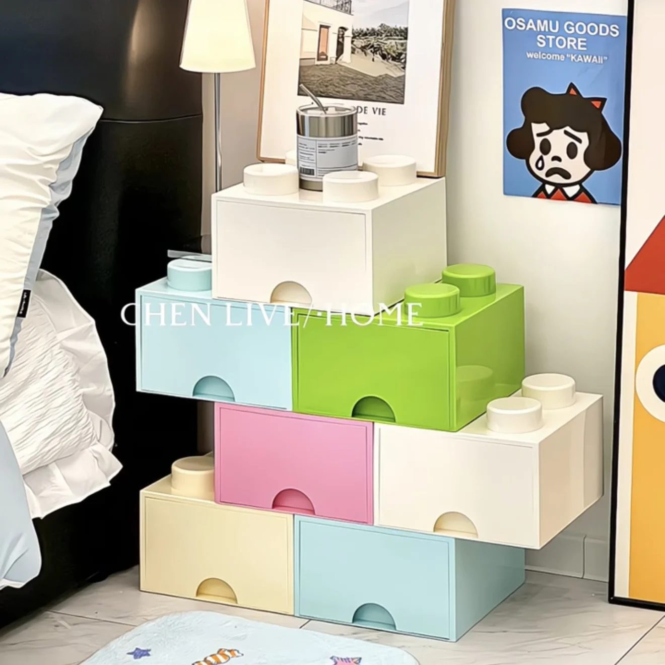 يمكن دمج صندوق التخزين مع خزانة بجانب السرير ذات قيمة عالية. #4