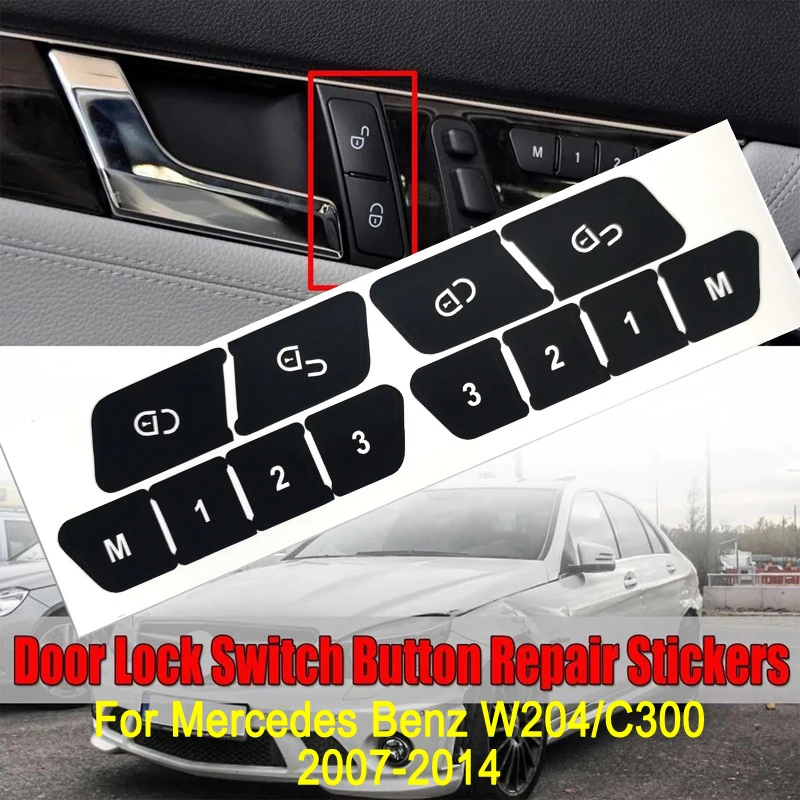 Inner Door Switch Button Repair Sticker For Mercedes Benz W204 / C300 2007-2014