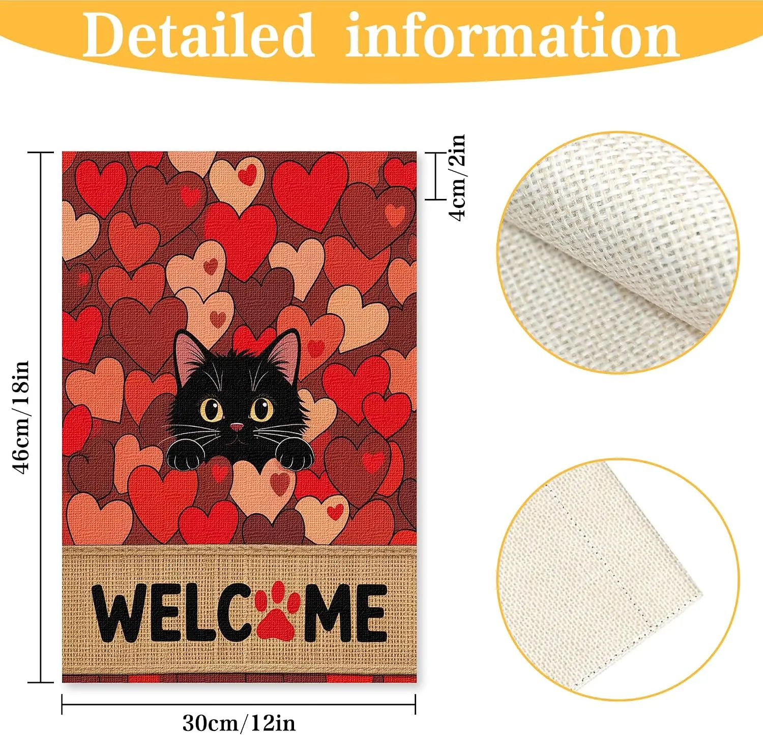 Valentine's Day Garden Flag for Outside, Vertical Double Sided Burlap Welcome Garden Small Yard Flag Home for Decor, Hol PPZ