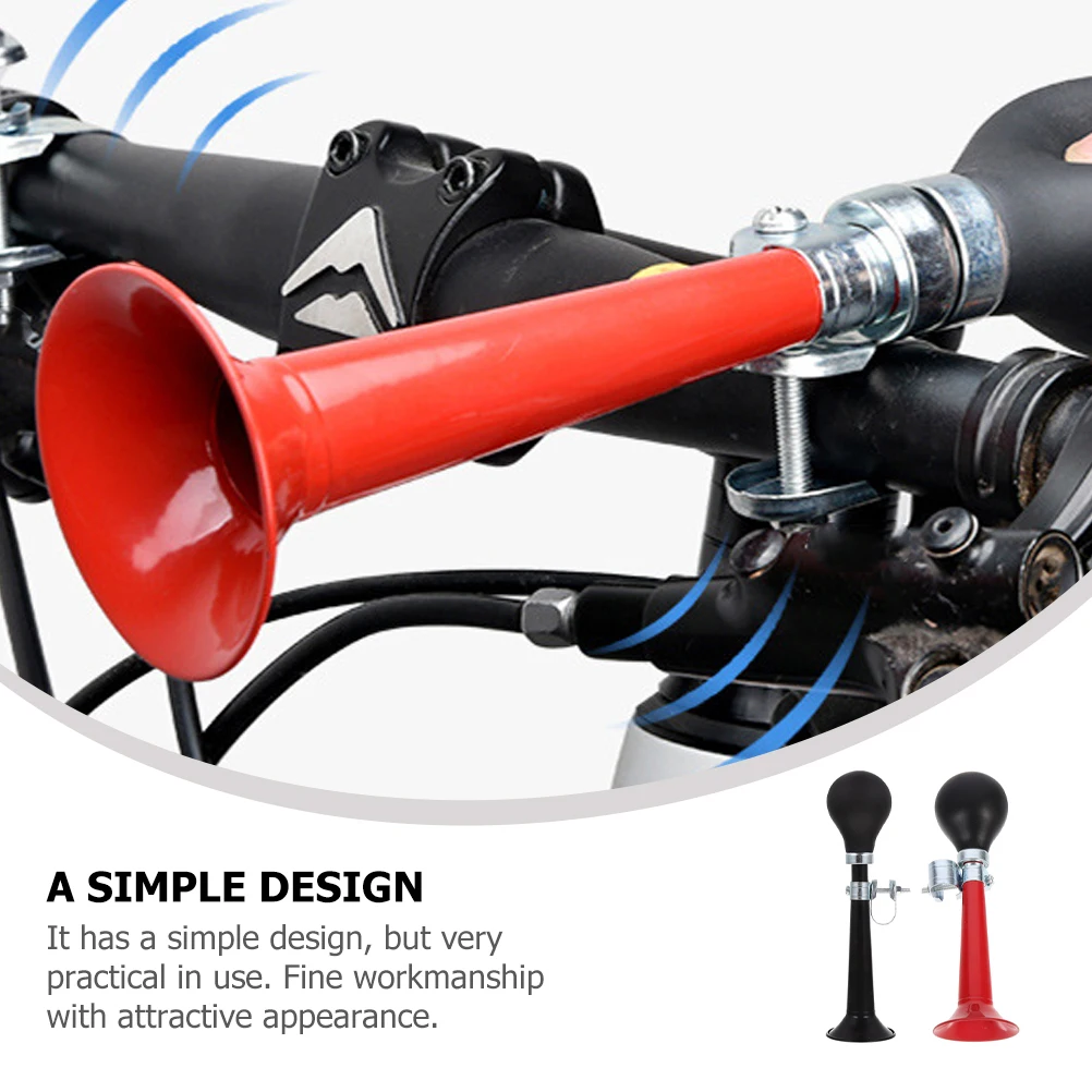 

2pcs Bicycle Horn Loud Electroplated Iron H Accessories Black Red Lightweight Portable Mountain Bike Supply