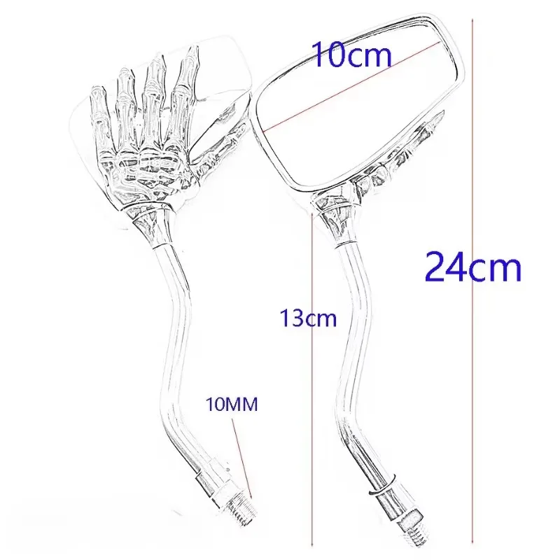 

Popu For Kawasaki Skull Hand 1 Pair Universal Mirror Rearview Mirrors Motorcycle Accessories Honda Shadow 600 VT 750 Suzuki Ltz