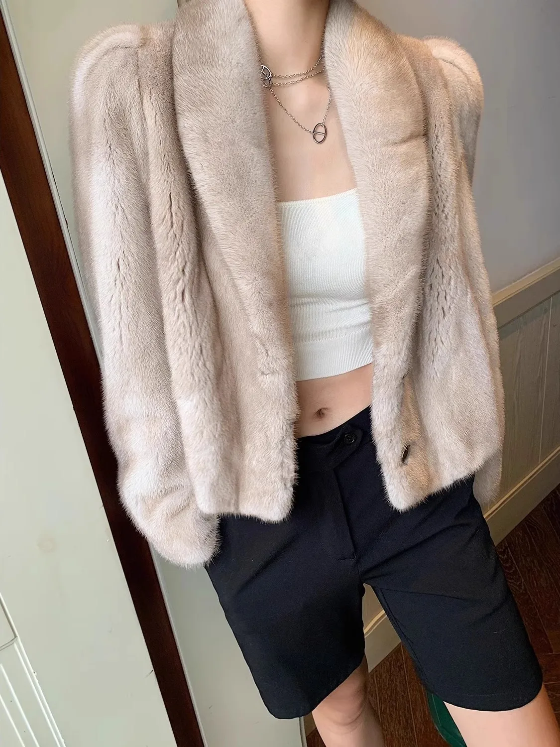 Manteau Long en fausse fourrure pour femme, gilet bombardier pour fille de danse, Harajuku, Patch surdimensionné double face rayé contrasté moelleux