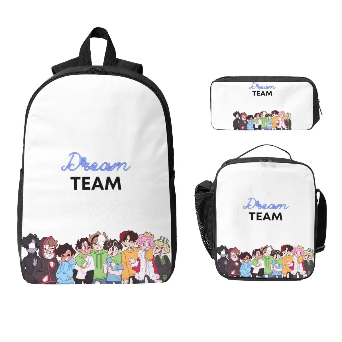 

Dream SMP Team Backpack Student Boys Girls BookBag School Bag Computer Shoulder Bags 3ps Insulated Lunch Bag Pencil Case
