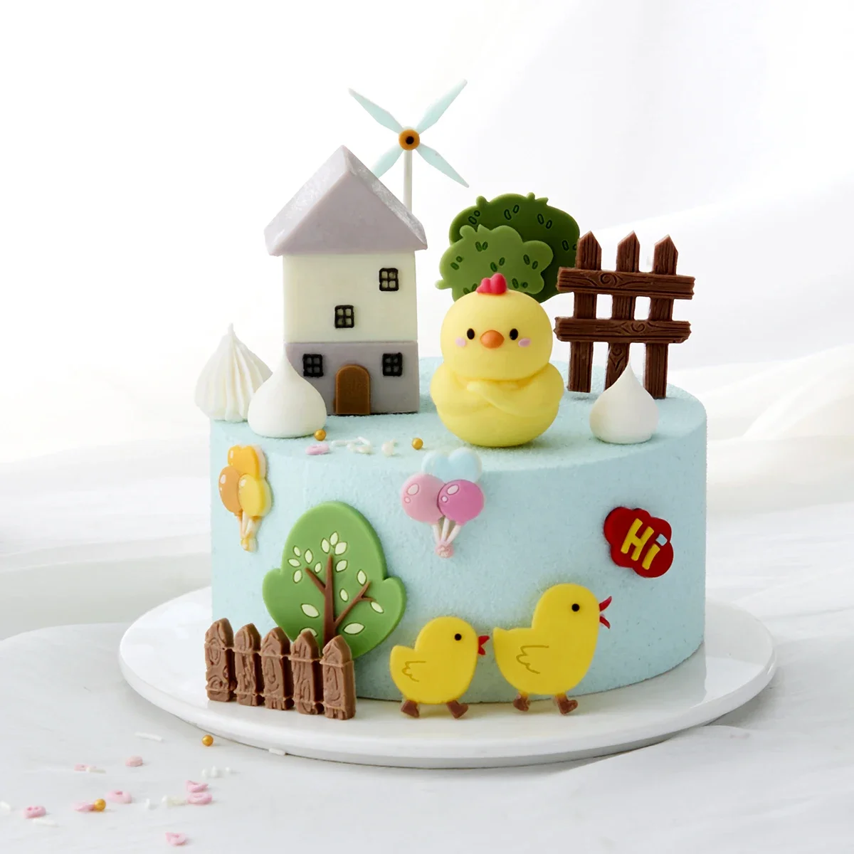 

VERIDIAN Cartoon 3d Chick Little Duck House Silicone Molds Tree Diy Fondant Candy Chocolate Mould Cake Decorating Tools