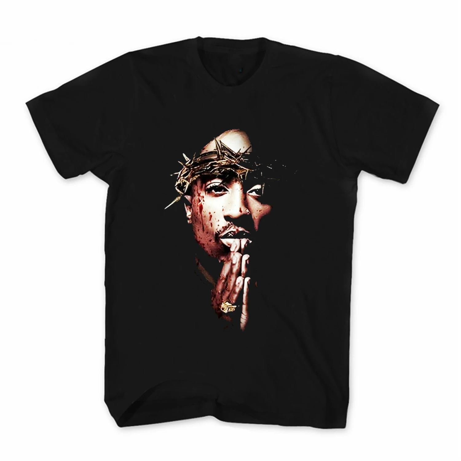 American Rapper 2Pac Hip-hop Rap Tupac Shakur T Shirt. Short Sleeve 100% Cotton Casual T-shirts Loose Top Size S-3XL