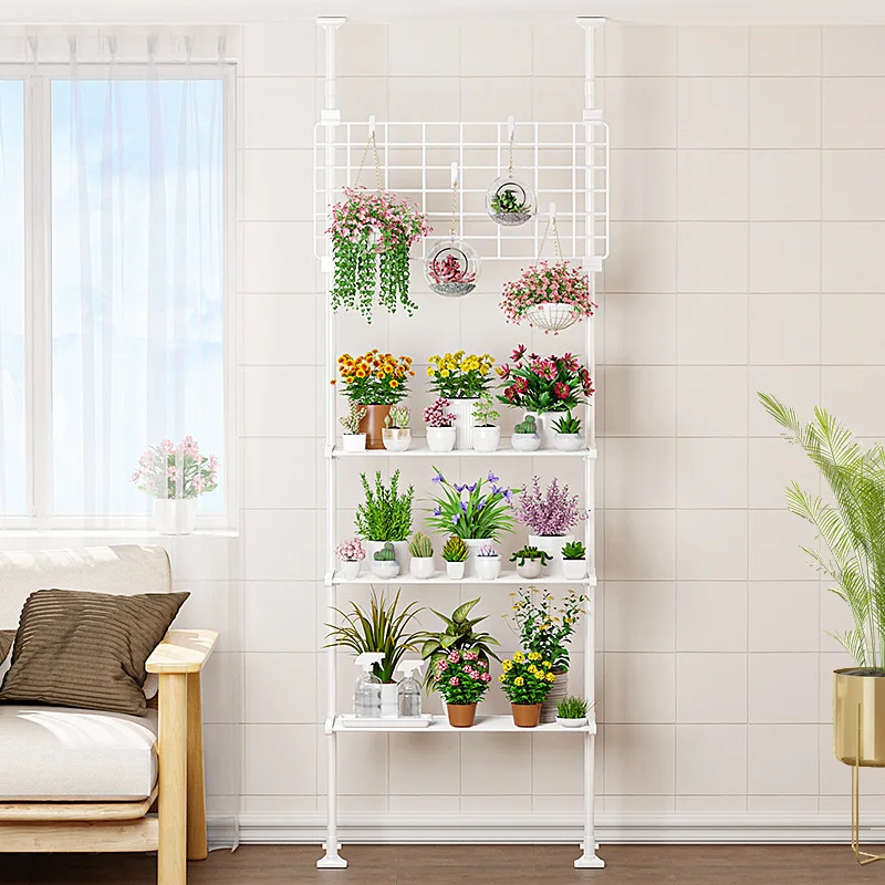 Flower stand, living room, entrance, simple floor-to-ceiling multi-layer balcony shelf, hanging orchid succulent indoor flower