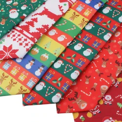 Classic 7cm Width Santa Claus Style Reindeer Neck Ties Christmas Tree Men's Neckties New Year Celebration Festival Cotton Cravat