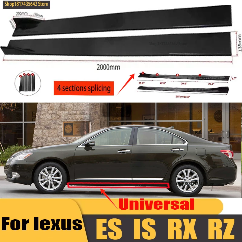 

Universal Car Side Skirt 8 Pcs 2.2m Winglet Splitters Lip Side Spoiler For Lexus ES GX NX IS IX NX RX RZ UX