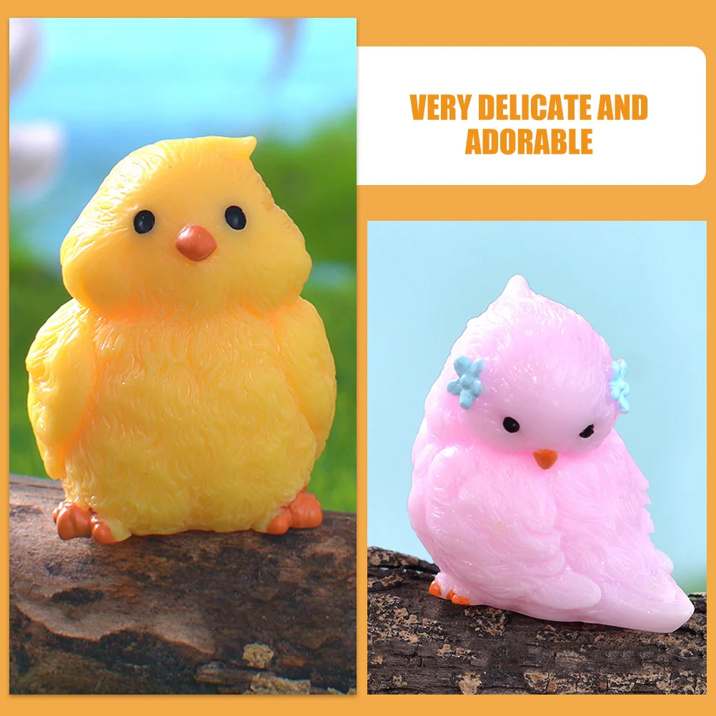 

14 Pcs Colorful Bird Pot Decoration Statues Figure The Resin Figurines Birds Landscaping Figures