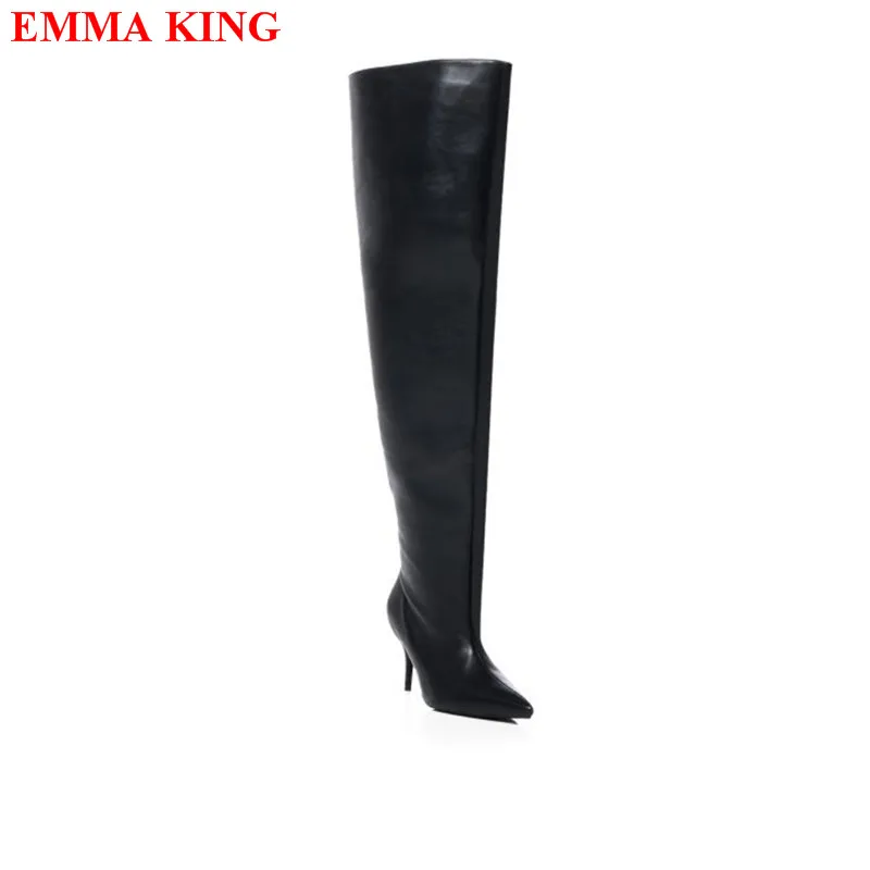 Women\'s Camouflage Over The Knee Boots Pointed Toe Slouchy Wide Thigh High Boots Fashion High Heels Stiletto Party Shoes Woman