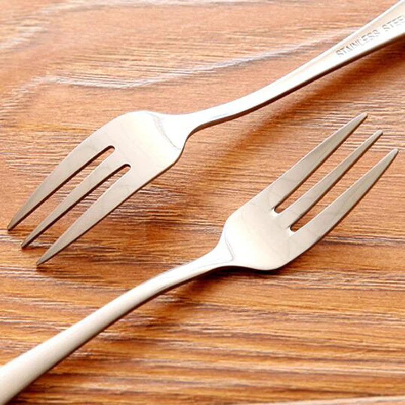 1Pc Stainless Steel Tableware Dinner Fork Stainless Steel Fruit Salad Fork Cake Fork Dessert Fork For Restaurant Home