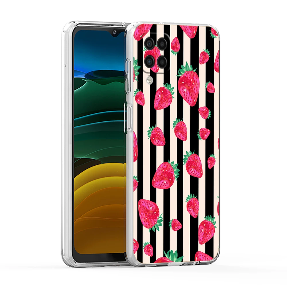 Strawberry Cherry Soft Cover for Samsung Galaxy A13 A15 A17 A22 A23 A25 A31 A32 A33 A35 A41 A05 A07 5G Transparent Phone Case