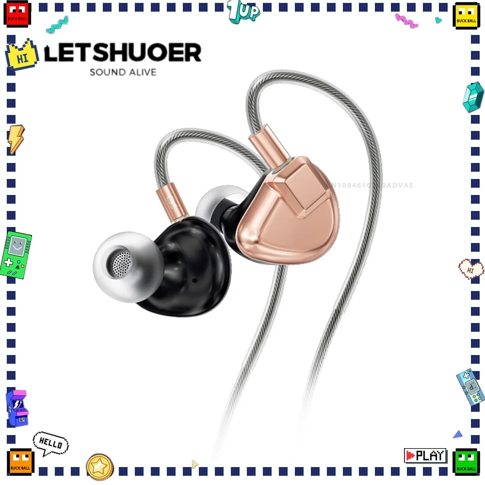 LETSHUOER S12ED 2024 Edition In-Ear HIFI Earphones Custom 14.8mm Planar Diaphragm High Quality Wired Monitor Earphone Headphones