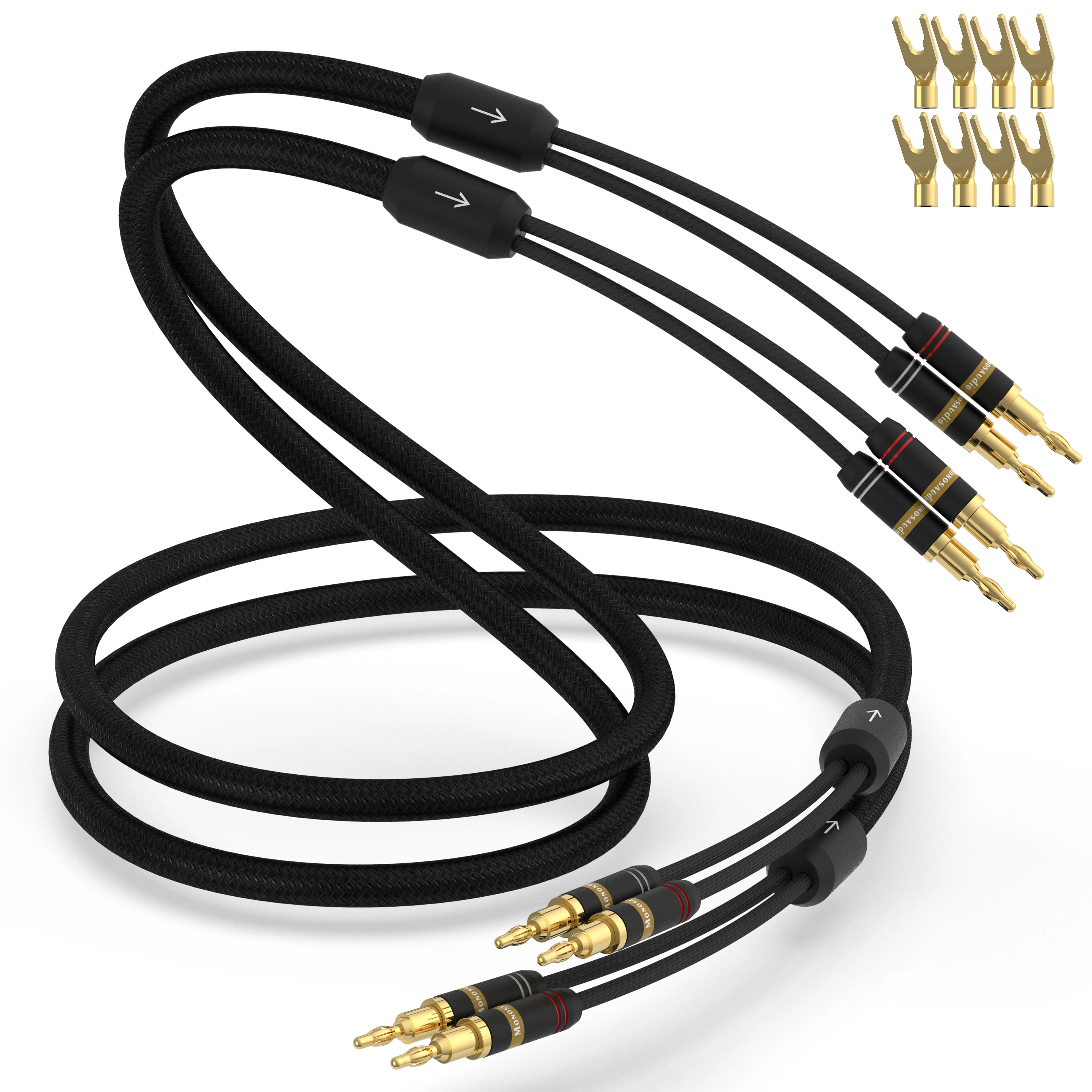 

1 пара монозаudio S801 Hi-Fi аудио 5N OFC аудиофильский кабель громкоговорителя, Hi-концевой провод динамика, аудио-видео линия
