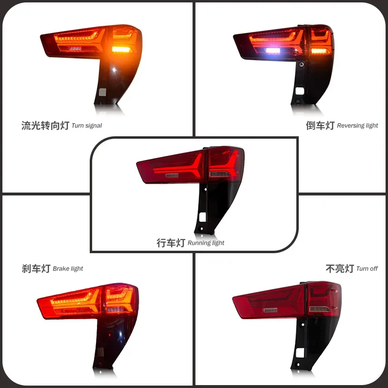 2pc LED Taillights Accessories For Toyota Innova 2016 2017 2018 2019-up DRL Brake Reversing Foglight Car TailLamps Auto Assembly