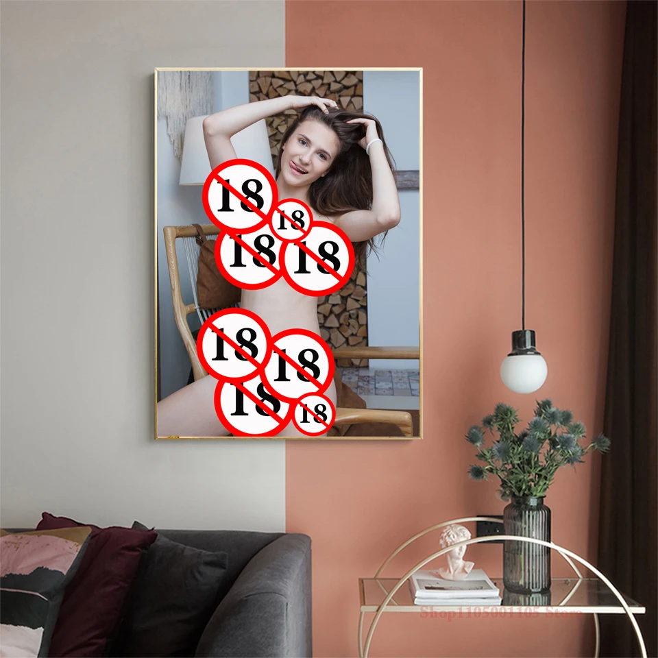 

Sexy Model Poster Brunette Tits Girl Naked Woman Picture Canvas Printings Home Decor Bedroom Painting Wall Art
